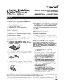 Instructions d installation du lecteur ssd dans un ordinateur portable