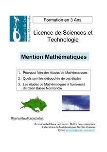 Licence de Sciences et Technologie Mention Mathématiques