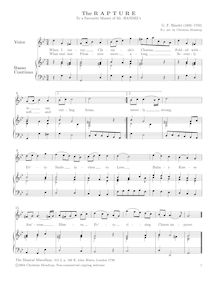 Partition complète (avec continuo realization pour clavecin), anglais chansons, HWV 228 par George Frideric Handel