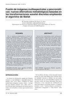 Fusión de imágenes multiespectrales y pancromáticas: nuevas alternativas metodológicas basadas en las transformaciones wavelet discretas empleando el algoritmo de Mallat.