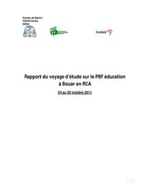 Rapport du voyage d étude sur le PBF éducation à Bouar en RCA