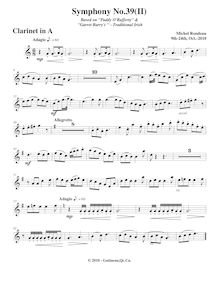 Partition clarinette (en A), Symphony No.39  Irish Green , G major par Michel Rondeau