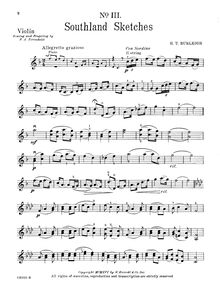 Partition de violon, Southland sketches, Burleigh, Harry Thacker par Harry Thacker Burleigh