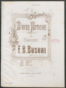 Partition No.4 - Bourrée, Danze antiche, Op.11, Busoni, Ferruccio