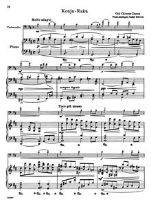 Partition de piano et partition de violoncelle, Konju-Raku