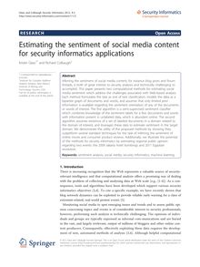Estimating the sentiment of social media content for security informatics applications