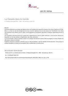 Le Canada dans le monde - article ; n°4 ; vol.33, pg 293-314