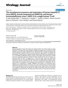 The simultaneous presence and expression of human hepatitis C virus (HCV), human herpesvirus-6 (HHV-6), and human immunodeficiency virus-1 (HIV-1) in a single human T-cell