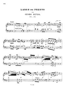 Partition complète, Largo et Presto, F minor, F major, Benda, Georg