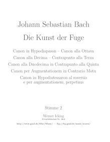 Partition violoncelle basse , partie, pour Art of pour Fugue, Die Kunst der Fuge