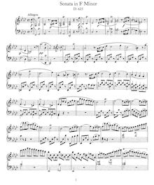 Partition complète, Piano Sonata No. 11 en F minor, Schubert, Franz