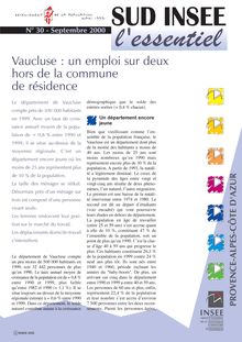  Vaucluse : un emploi sur deux hors de la commune de résidence