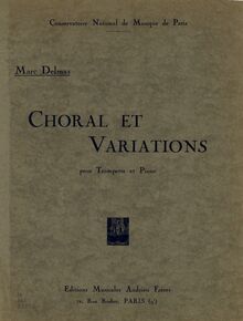 Partition couverture couleur, choral et variations, G minor, Delmas, Marc