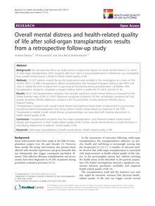 Overall mental distress and health-related quality of life after solid-organ transplantation: results from a retrospective follow-up study