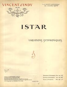 Partition couverture couleur, Istar: Variations Symphoniques, Op.42