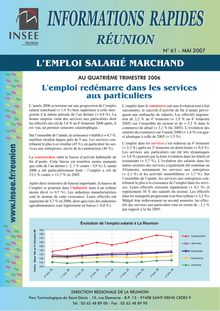 L emploi salarié marchand à La Réunion au 4ème trimestre 2006
