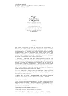Recueil des publications scientifiques de Ferdinand de Saussure/Texte entier