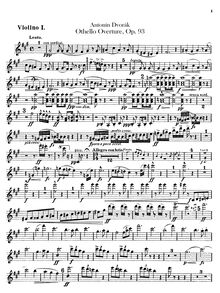 Partition violons I, Othello, Dvořák, Antonín