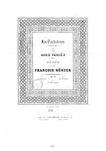 Partition complète, Les caractères, 3 Airs variés pour piano, Hünten, François