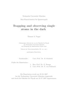 Trapping and observing single atoms in the dark [Elektronische Ressource] / Thomas A. Puppe