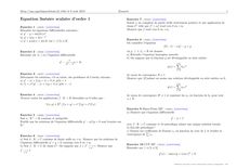 Sujet : Analyse, Equations différentielles linéaires, Equation linéaire scalaire d ordre 1