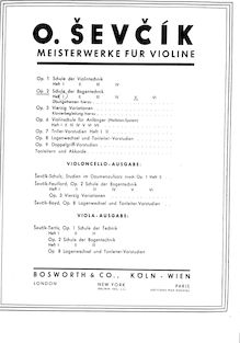 Partition , partie 5, School of Bowing Technique Op.2 pour violoncelle