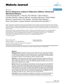 Severe falciparum malaria in Gabonese children: clinical and laboratory features