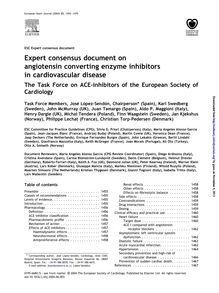 Expert Consensus Document on Angiotensin Converting Enzyme Inhibitors in Cardiovascular Disease