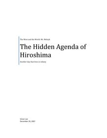The Hidden Agenda of Hiroshima