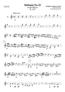 Partition violon II, Symphony No.22, C major, Mozart, Wolfgang Amadeus
