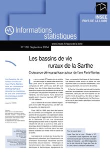 Les bassins de vie ruraux de la Sarthe - Croissance démographique autour de l axe Paris-Nantes 