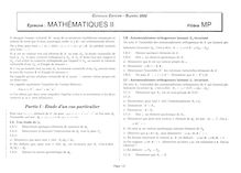 Mathématiques 2 2002 Classe Prepa MP Concours Centrale-Supélec