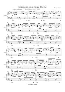 Partition complète, Expansion on a Fixed Theme No.3 en D Minor Op.21 No.3