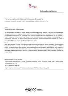Femmes et activités agricoles en Espagne - article ; n°1 ; vol.7, pg 77-85