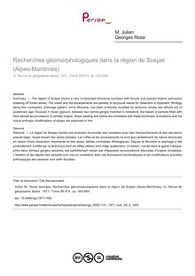 Recherches géomorphologiques dans la région de Sospel (Alpes-Maritimes) - article ; n°4 ; vol.59, pg 543-564