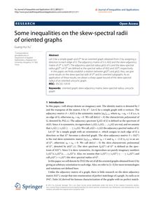 Some inequalities on the skew-spectral radii of oriented graphs