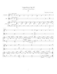 Partition I, Allegro agitato, 8 pièces pour clarinette, viole de gambe et Piano