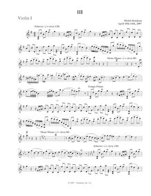 Partition violon 1, corde quatuor en G major, G major, Rondeau, Michel