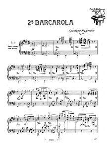 Partition complète, Barcarola No.2, Op.30, Martucci, Giuseppe