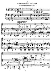 Partition Compilation Score, Des Knaben Wunderhorn, Mahler, Gustav