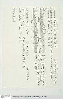 Partition complète, flûte Concerto en D major, GWV 312, D major