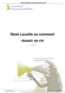 René Lacaille ou comment réussir sa vie