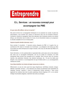 E.L. Services : un nouveau concept pour accompagner les PME