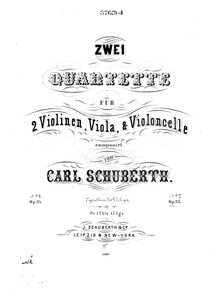 Partition viole de gambe, corde quatuor No.2, Op.35, [Quartett] für 2 Violinen, Viola & Violoncelle, Op. 35, componirt von Carl Schuberth.