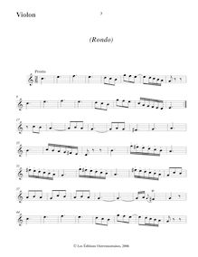 Partition , Presto - violon (flûte) , partie, 6 sonates pour clavecin par Carl Friedrich Abel
