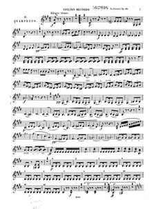 Partition violon 2, corde quatuor No.2, A major, Kalliwoda, Johann Wenzel