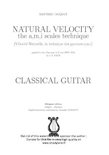 Partition complète, Natural Velocity, pour a,m,i scales technique