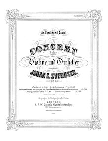 Partition complète, violon Concerto en A, Op.6, Svendsen, Johan