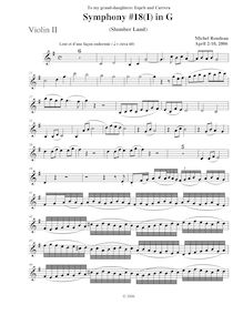 Partition violons II, Symphony No.18, B-flat major, Rondeau, Michel