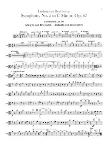Partition Alto Trombone, ténor Trombone, basse TromboneAlternate parties: Trombone 1, 2 (basse Clef), Symphony No.5, Op.67